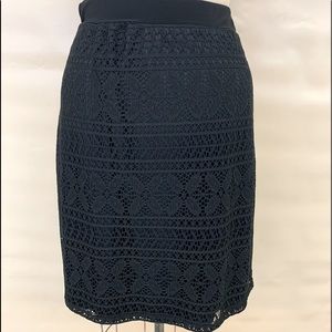 Lucy+Lola womens 3X black knit crochet skirt.